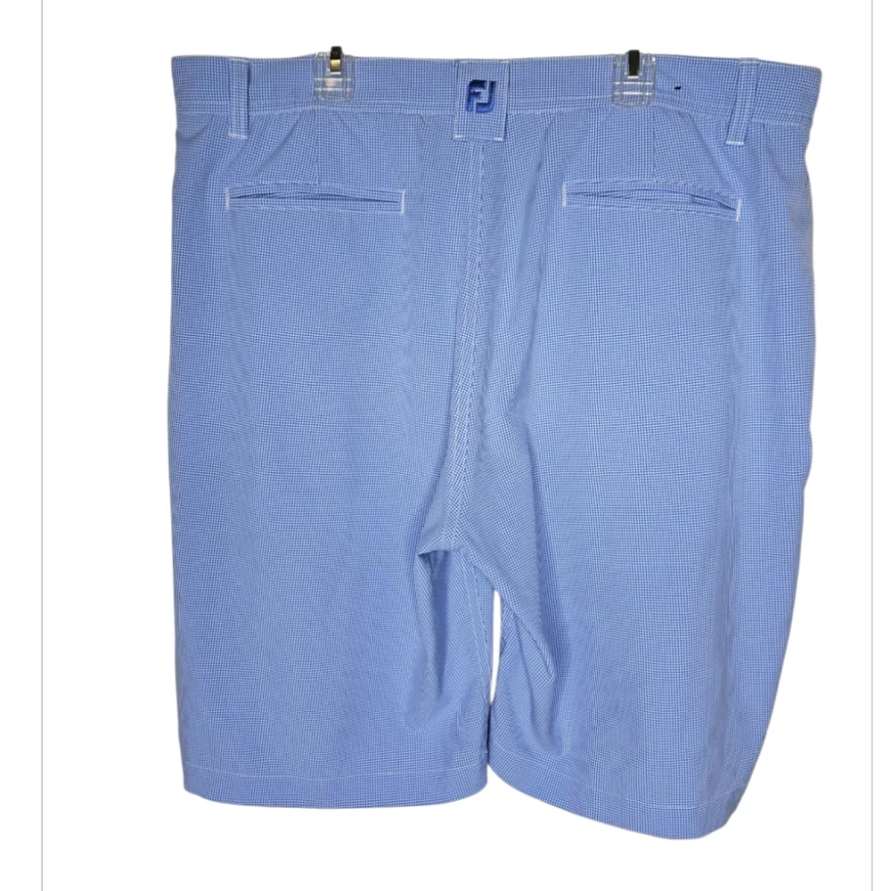 FootJoy Men's Lt Blue Mini Check Performance Golf Shorts Size 36